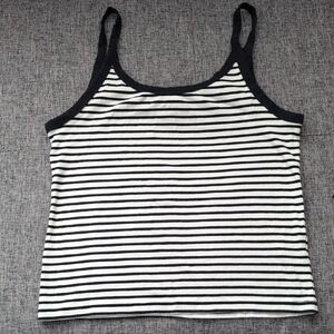 Striped Black and White Women's Tank Top